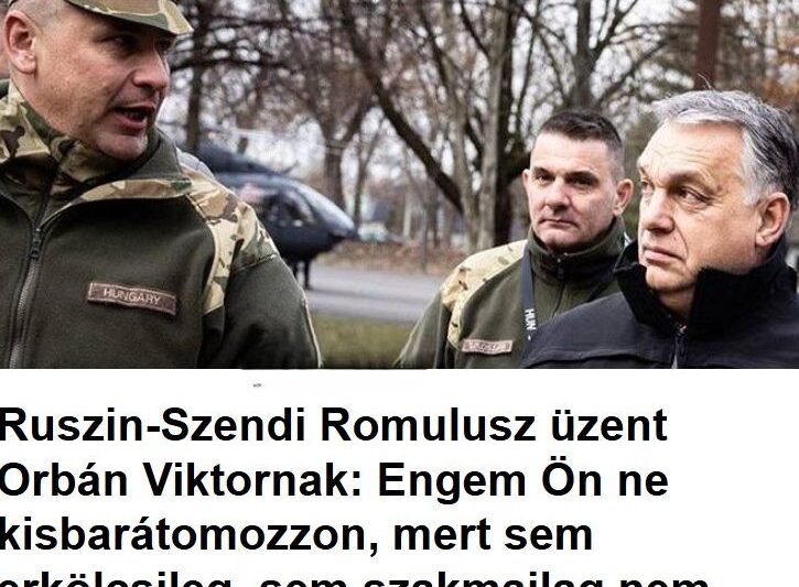 Ruszin-Szendi Romulusz kemény üzenete Orbán Viktornak: „Engem Ön ne kisbarátomozzon!”