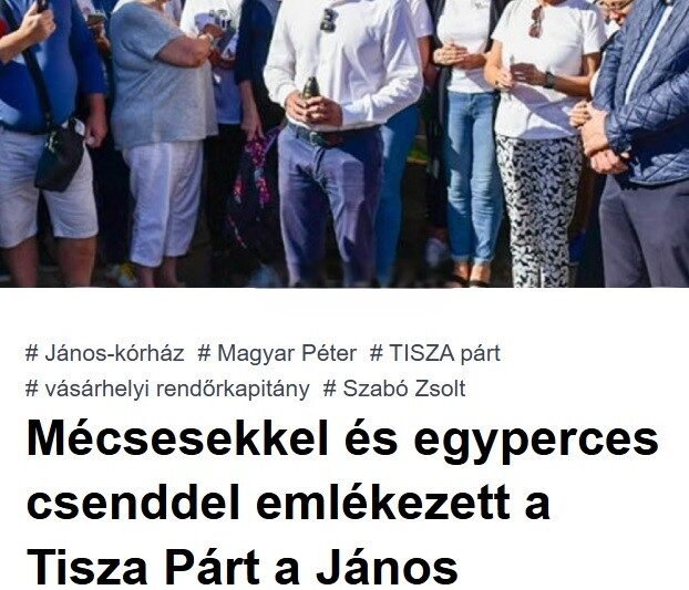 Mécsesekkel és egyperces csenddel emlékezett a Tisza Párt a János kórháznál a vásárhelyi rendőrkapitányra