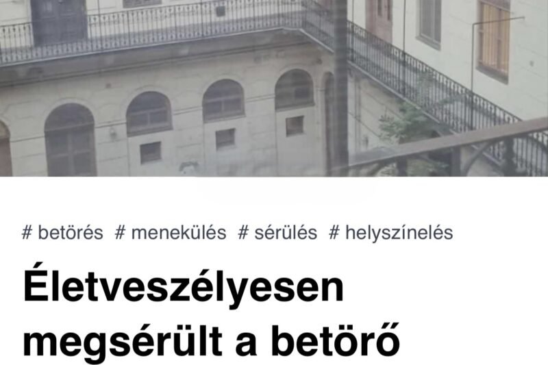 Sokk a fővárosban – így végződött a budapesti betörő szökése