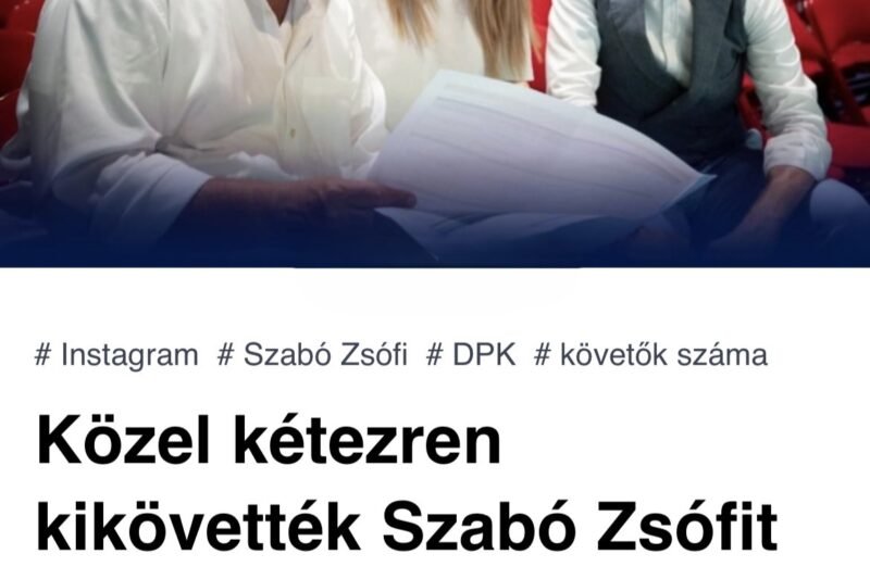Vita a közösségi médiában: kétezren követték le Szabó Zsófit a DPK-s fellépése után