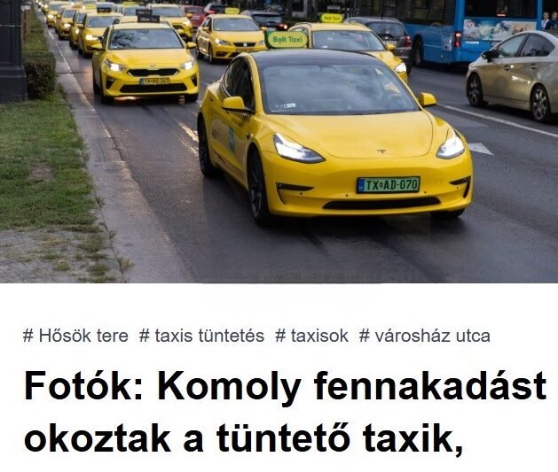 Fotók: tüntető taxik ellepték az utcákat – komoly fennakadások a városban
