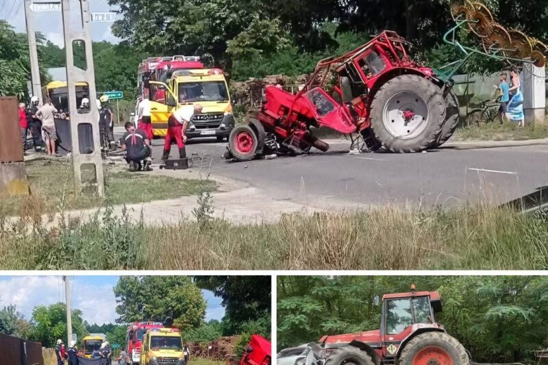 „Teljes útzár Sényő közelében: traktor és személyautó ütközött a 4102-es úton”