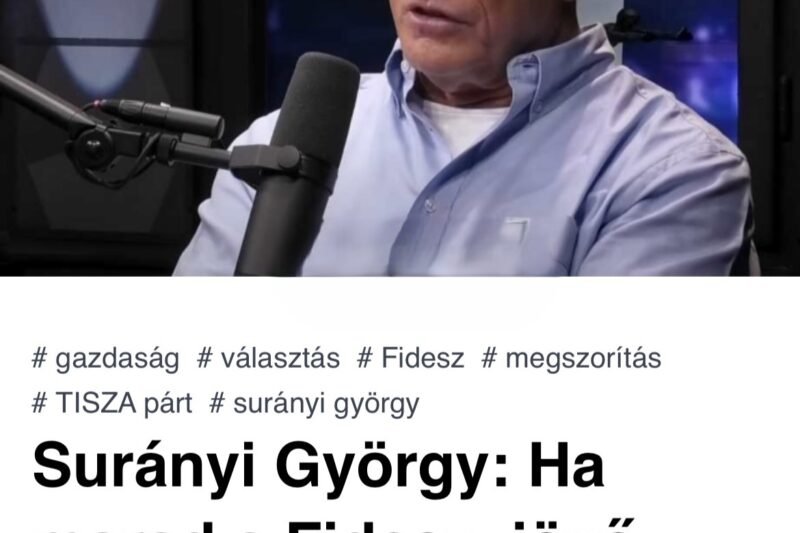 „Surányi György szerint: ha marad a Fidesz, jövő nyáron megszorításokra kell számítani”